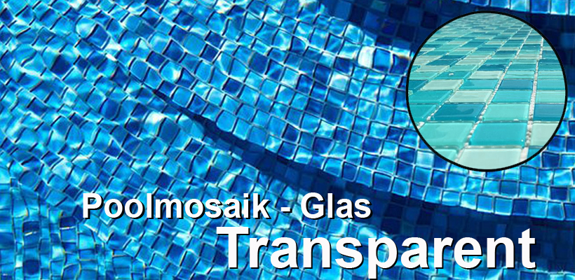 Mosaïque de piscine verre transparent