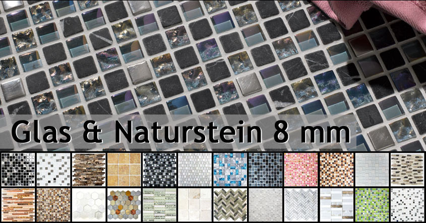 Mosaïque de verre en pierre naturelle 8mm