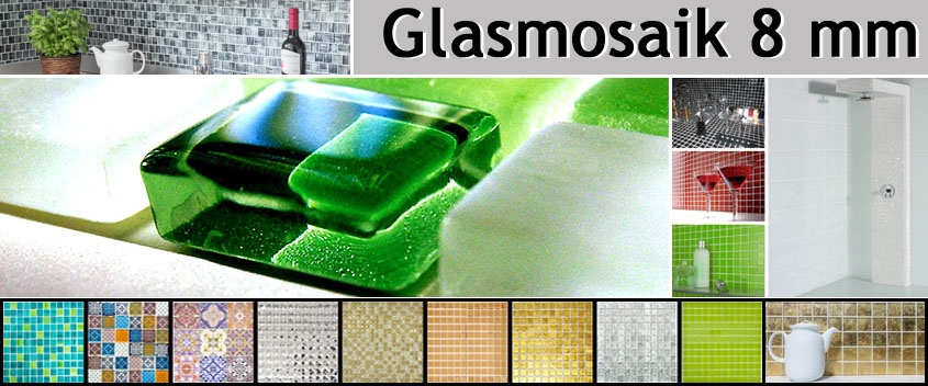 Mosaïque de verre Transparent 8mm