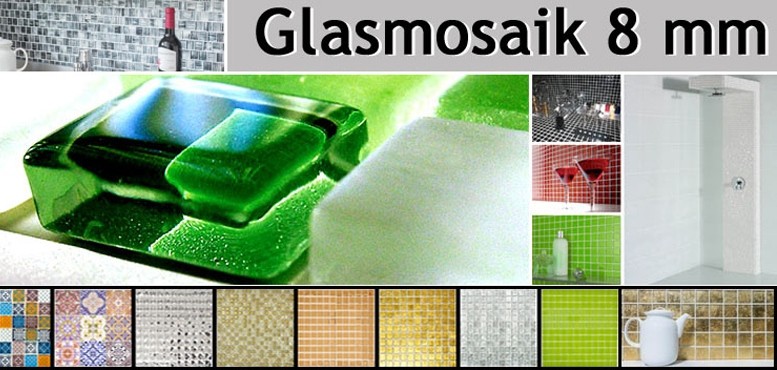 Mosaïque de verre Transparent 8mm