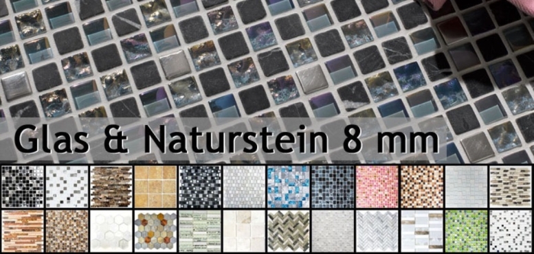 Mosaïque de verre en pierre naturelle 8mm