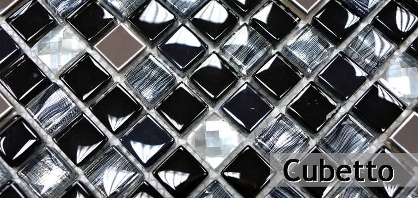 Mosaïque de verre en pierre naturelle Cubetto
