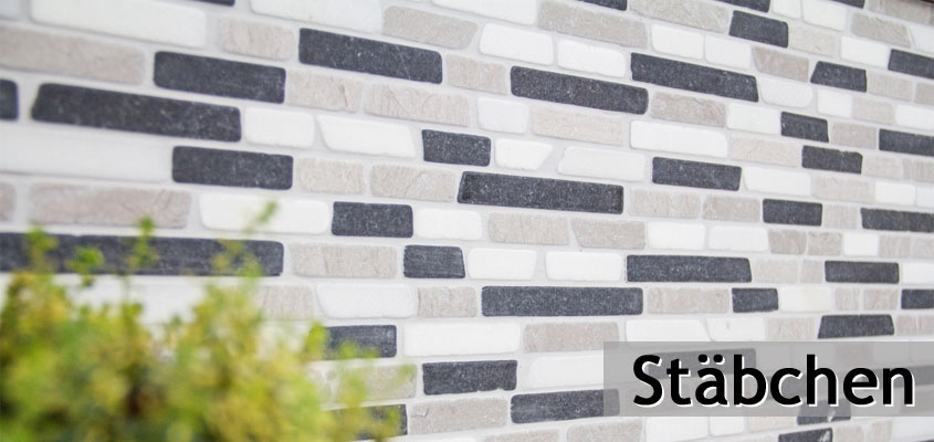 Mosaïque de pierre naturelle en bâtonnets