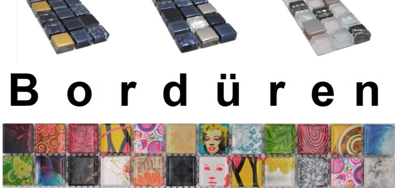 Bordures de mosaïque en verre, pierre naturelle ou céramique