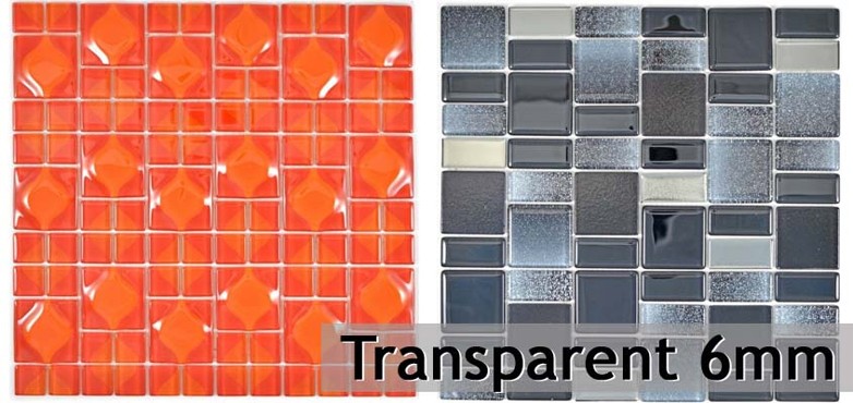 Mosaïque de verre Transparent 6mm