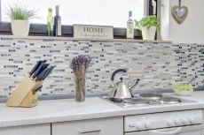 Carreau de mosaïque translucide acier inoxydable blanc bois composite mosaïque de verre Crystal pierre acier wood white MOS86-0108_f