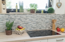 Carreau de mosaïque Translucide inox blanc Bois composite Mosaïque de verre Crystal pierre acier wood white MOS86-SV85_f