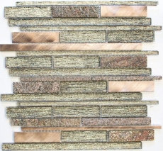 Carreau de mosaïque fond de cuisine translucide aluminium beige cuivre composite mosaïque de verre Crystal pierre alu beige cuivre MOS49-GV74_f
