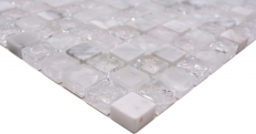 Carreau de mosaïque fond de cuisine translucide blanc Mosaïque de verre Crystal pierre blanche MOS92-0102_f