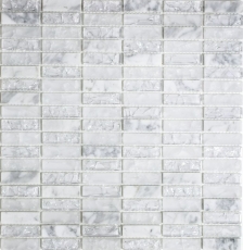 Carreau de mosaïque fond de cuisine translucide blanc baguettes Mosaïque de verre Crystal pierre blanche MOS87-s1211_f