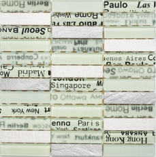 Carreau de mosaïque fond de cuisine blanc translucide rectangulaire Mosaïque de verre Crystal pierre blanche MOS87-19_f