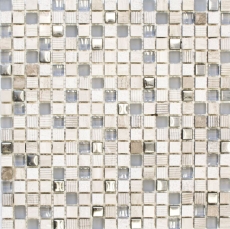 Carreau de mosaïque Fond de cuisine Translucide gris clair argenté Mosaïque de verre Crystal Pierre EP gris clair argenté MOS92-HQ10_f