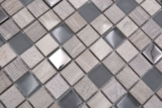 Carreau de mosaïque Fond de cuisine Translucide gris clair argenté Mosaïque de verre Crystal Pierre EP gris clair argenté MOS92-HQ20_f