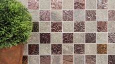 Carreau de mosaïque fond de cuisine translucide gris Mosaïque de verre Crystal pierre design quartzite gris MOS88-CR73_f