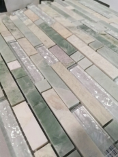 Carreau de mosaïque fond de cuisine or translucide vert clair composite mosaïque de verre Crystal pierre Onyx or MOS87-MV738_f
