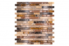 Carreau de mosaïque fond de cuisine translucide beige marron composite Mosaïque de verre Crystal Marbre beige marron MOS86-1302_f