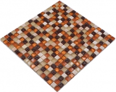 Carreau de mosaïque Translucide beige marron Mosaïque de verre Crystal pierre beige marron MOS92-1206_f
