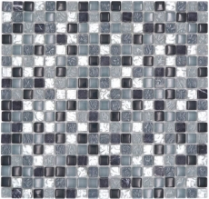Carreau de mosaïque Translucide clair gris argenté Mosaïque de verre Crystal pierre claire gris argenté MOS92-0208_f