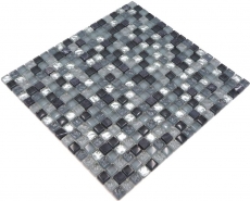 Carreau de mosaïque Translucide clair gris argenté Mosaïque de verre Crystal pierre claire gris argenté MOS92-0208_f