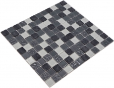 Carreaux de mosaïque gris Mosaïque de verre Pierre MOS62-0207-GN_f