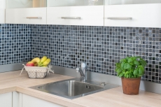 Carreaux de mosaïque fond de cuisine gris noir mosaïque de verre pierre MOS62-0302-GN_f