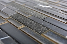 Carreau de mosaïque Céramique translucide noir composite Mosaïque de verre Crystal pierre céramique noir MOS87SO-0329_f