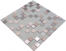 Carreaux de mosaïque fond de cuisine autocollant pierre acier inoxydable blanc mosaïque de verre pierre acier blanc verre MOS200-4CM32_f