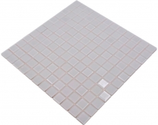 Carreaux de mosaïque autocollants blancs Mosaïque de verre blanc mat blanc MOS200-4CM20_f