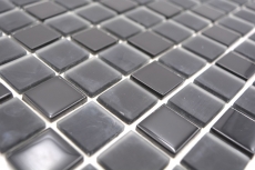 Carreaux de mosaïque fond de cuisine autocollant noir Mosaïque de verre noir mat noir MOS200-4CM22_f