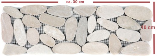 Galets de rivière beige clair Bordures Galets coupés blanc 5 7 MOSBor-SK1202_f