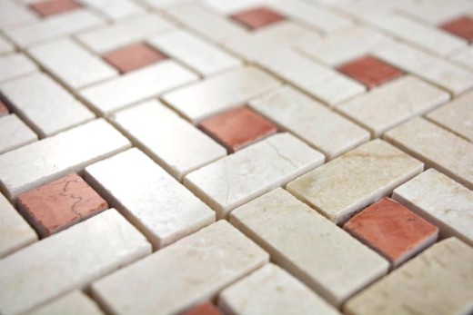 Marbre Mosaïque Roue Pierre cremarfil rose polie Marbre Mosaïque Roue Pierre cremarfil rose MOS88-B17_f