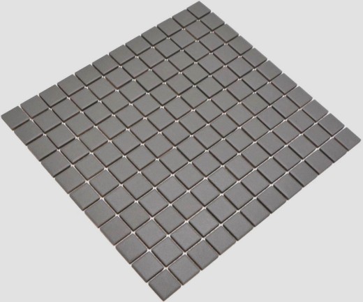 Carreau de mosaïque RÉFRACTAIRE Sol gris ardoise mat MOS18-0222-R10_f