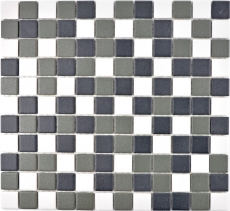Carreau de mosaïque Céramique noir blanc anthracite mat Receveur de douche MOS18-2213-R10_f