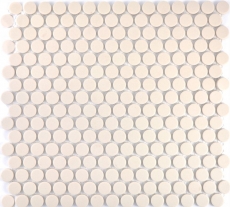 Mosaïque bouton LOOP mosaïque ronde beige clair mat mur carrelage BAD MOS10-1202-R10_f