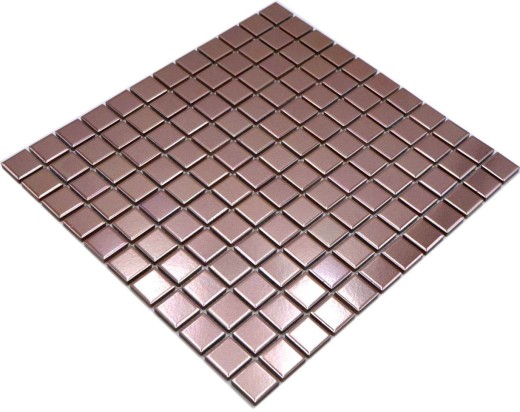 Carreau mosaïque céramique CUIVRE MARRON CHROME mur carrelage cuisine MOS24-0215_f