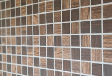 Carreaux de mosaïque ECO GLAS recyclé ECO structure bois brun brun foncé MOS63-410_f