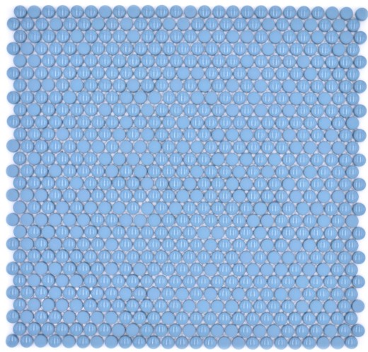 Rond Enamel mix bleu brillant/mat Carreaux de mosaïque muraux Cuisine Salle de bain MOS140-0411_f
