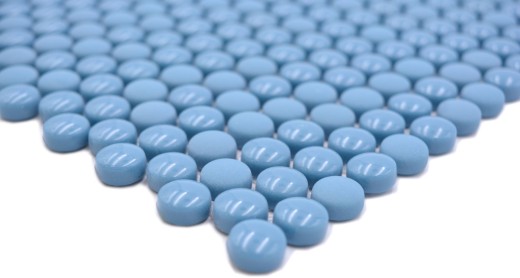Rond Enamel mix bleu brillant/mat Carreaux de mosaïque muraux Cuisine Salle de bain MOS140-0411_f