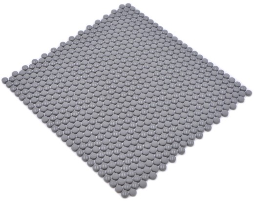 Rond Enamel mix gris brillant/mat Carreaux mosaïque muraux cuisine salle de bain MOS140-0211_f
