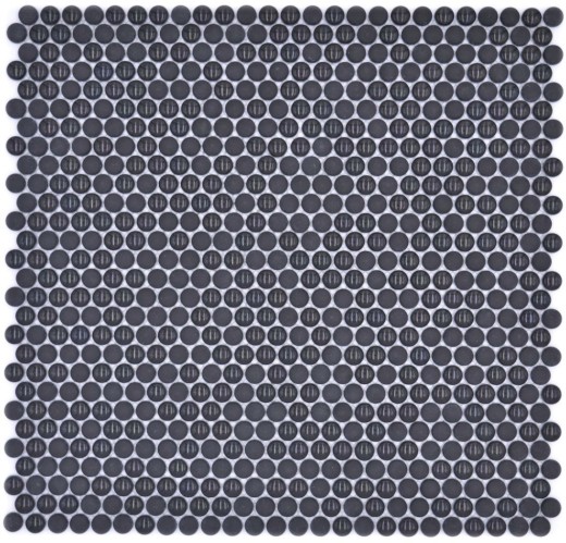 Mosaïque bouton verre noir brillant mat sol de douche paroi de baignoire MOS140-0311_f