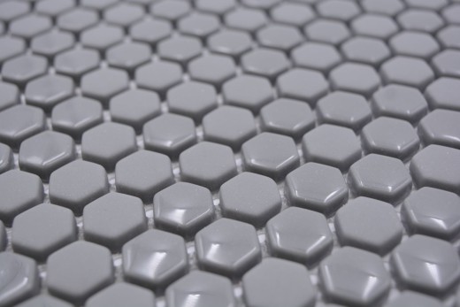 Mosaïque de verre Hexagonal Carreaux hexagonaux gris brillant mat Carreaux de mosaïque murale Carreaux de cuisine Salle de bain MOS140-0201_f
