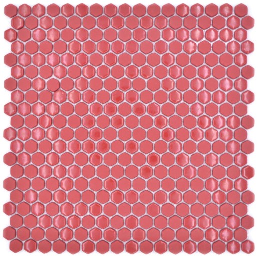 Mosaïque de verre Hexagone rouge Hexagonal Mosaïque hexagonale brillante mate Carreaux de mosaïque murale Carrelage cuisine salle de bain MOS140-0901_f