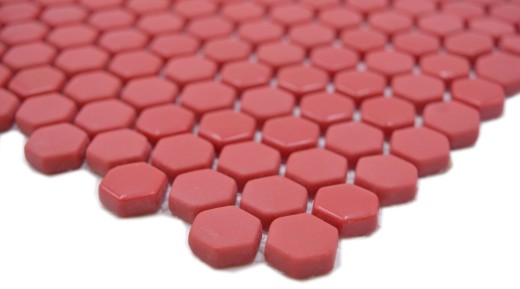 Mosaïque de verre Hexagone rouge Hexagonal Mosaïque hexagonale brillante mate Carreaux de mosaïque murale Carrelage cuisine salle de bain MOS140-0901_f
