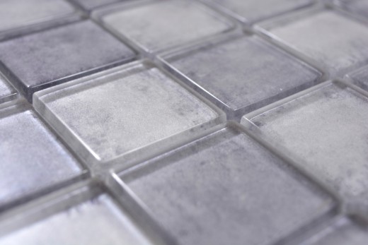 Mosaïque de verre mix gris Carreau de mosaïque murale Miroir de carrelage cuisine salle de bain - MOS88-0020_f