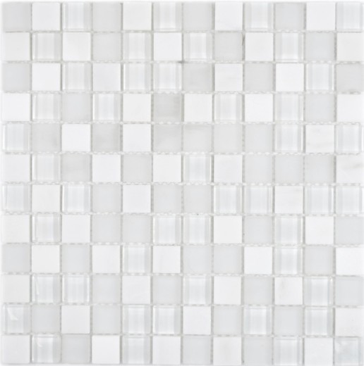 Carré Crystal/pierre mix super white Carreau de mosaïque murale Carrelage cuisine salle de bain MOS72-0001_f