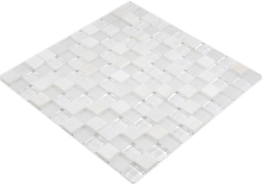 Carré Crystal/pierre mix super white Carreau de mosaïque murale Carrelage cuisine salle de bain MOS72-0001_f