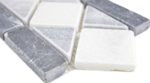 Pierre naturelle bordure nero bianco bardiglio gris blanc salle de bain mur sol MOSBor-0226_f