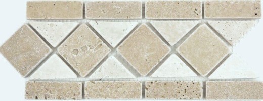 Travertin Pierre naturelle Bordure noce chiaro Beige Mur Sol Douche Salle de bains Cuisine MOSBor-0246_f