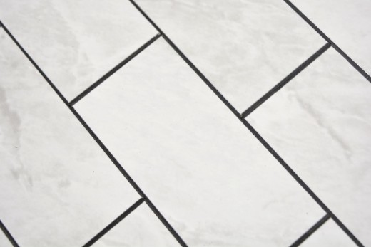 Rectangle AC aspect pierre Carrare Subway Level glossy Carreau de mosaïque murale Miroir de carrelage cuisine salle de bain MOS200-CLG_f