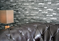 Vinyle composite aspect pierre Black Quartz/Silver Carreau mosaïque mural Cuisine Salle de bain MOS200-22BS_f